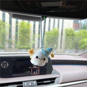 Handmade Cute Small Ghost Cute Pendant Halloween Decoration Car Mirror Hanging